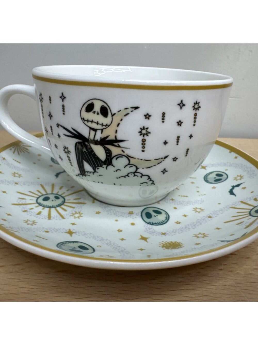 Tim Burtons Nightmare Before Christmas 6.7 Oz Mug & Saucer Set Jack Sally Design - Picture 10 of 16
